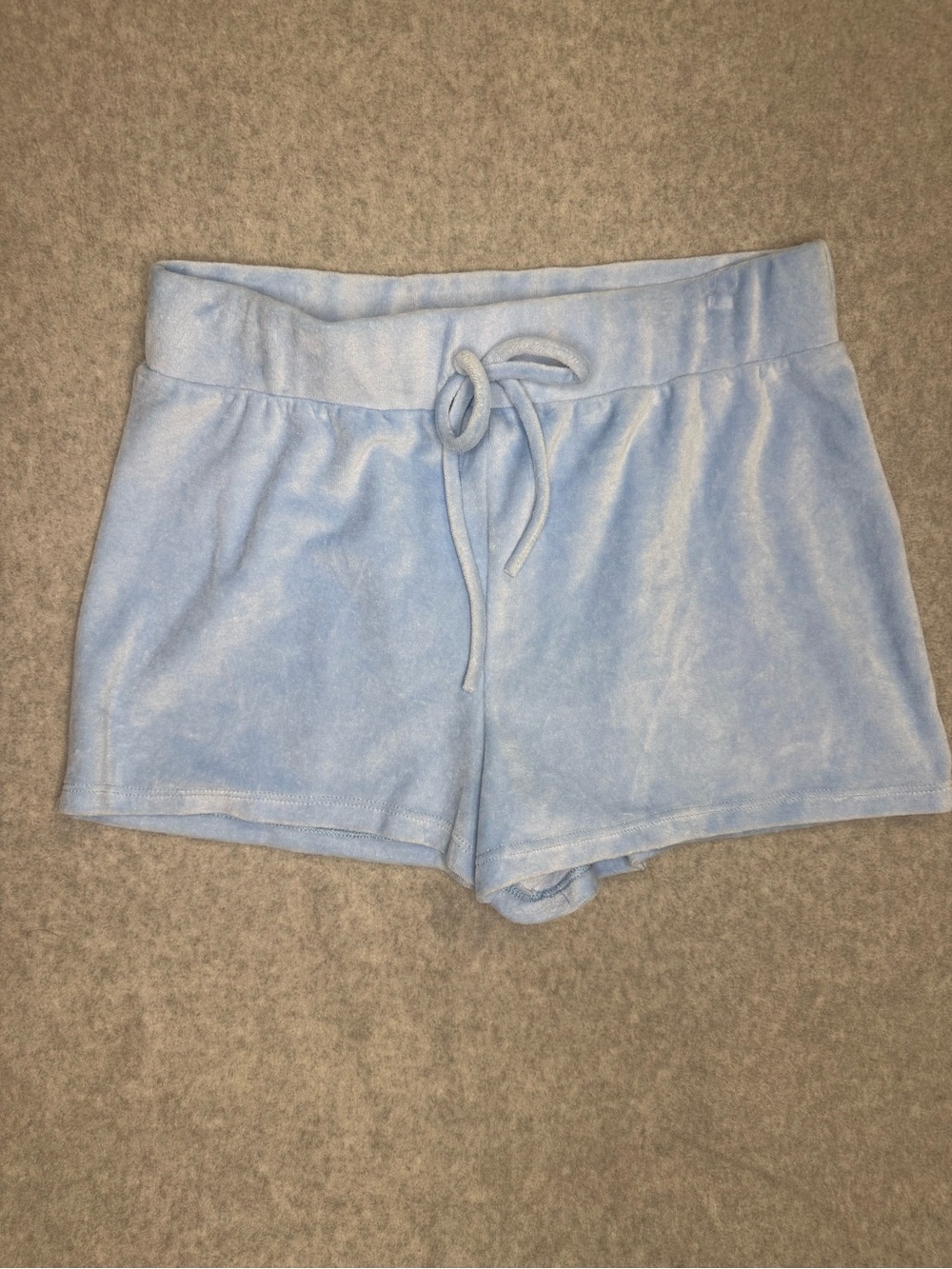 Tresser Light Blue Women's Plush Athletic Lounge Shorts with Drawstring